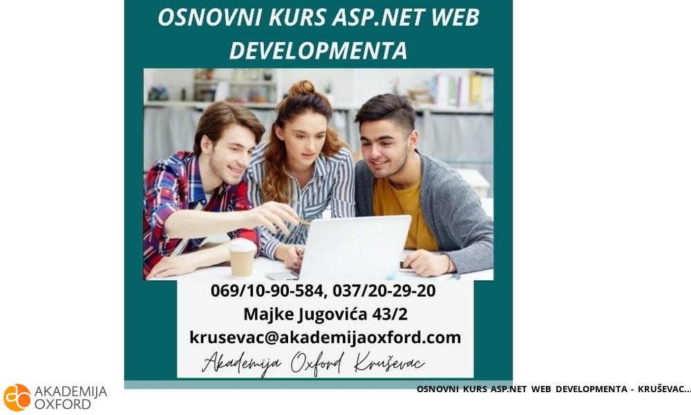 OSNOVNI KURS ASP.NET WEB DEVELOPMENTA - KRUŠEVAC OSNOVNI KURS ASP.NET WEB DEVELOPMENTA - KRUŠEVAC
