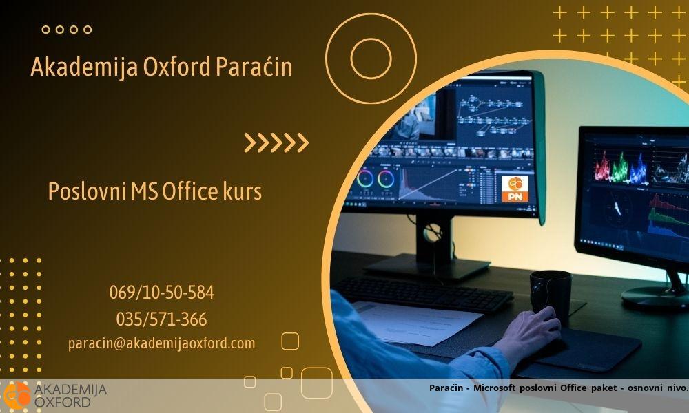 Paraćin - Microsoft poslovni Office paket - osnovni nivo