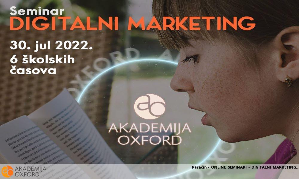 Paraćin - ONLINE SEMINARI - DIGITALNI MARKETING