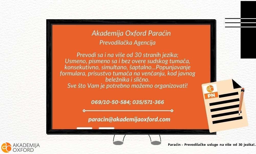Paraćin - Prevodilačke usluge na više od 30 jezika! Paraćin - Prevodilačke usluge na više od 30 jezika!