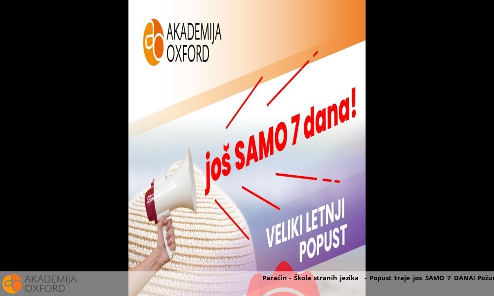 Paraćin - Škola stranih jezika - Popust traje jos SAMO 7 DANA! Požuri! Paraćin - Škola stranih jezika - Popust traje jos SAMO 7 DANA! Požuri!