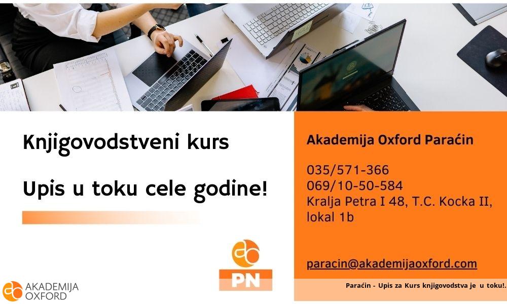 Paraćin - Upis za Kurs knjigovodstva je u toku!