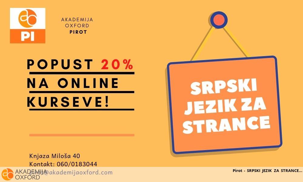 Pirot - SRPSKI JEZIK ZA STRANCE Pirot - SRPSKI JEZIK ZA STRANCE