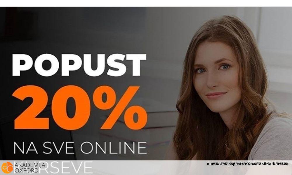 Ruma-20% popusta na sve online kurseve Ruma-20% popusta na sve online kurseve