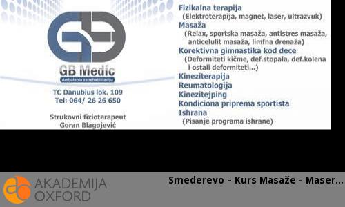 Smederevo - Kurs Masaže - Maser