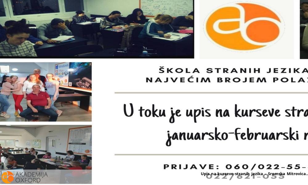 Upis na kurseve stranih jezika - Sremska Mitrovica Upis na kurseve stranih jezika - Sremska Mitrovica