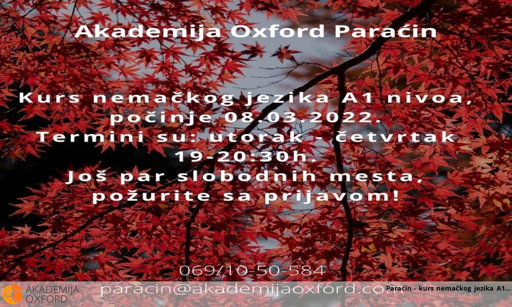 Paraćin - kurs nemačkog jezika A1