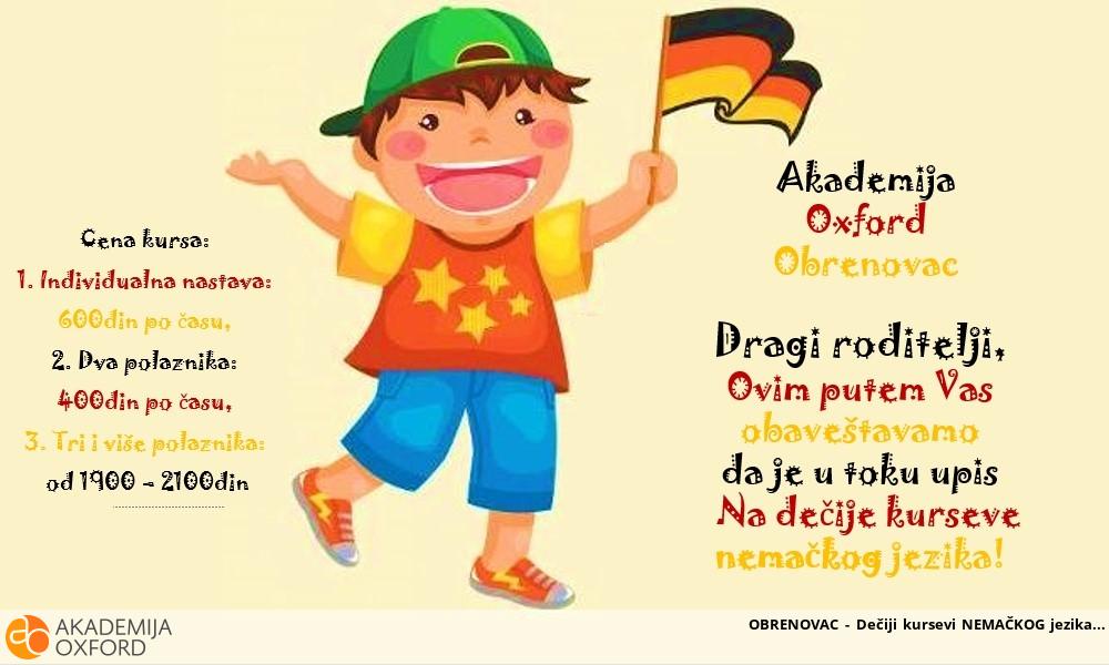 OBRENOVAC - Dečiji kursevi NEMAČKOG jezika OBRENOVAC - Dečiji kursevi NEMAČKOG jezika