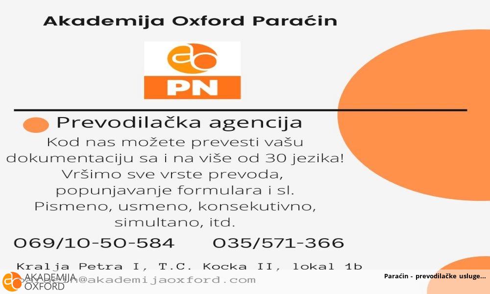 Paraćin - prevodilačke usluge