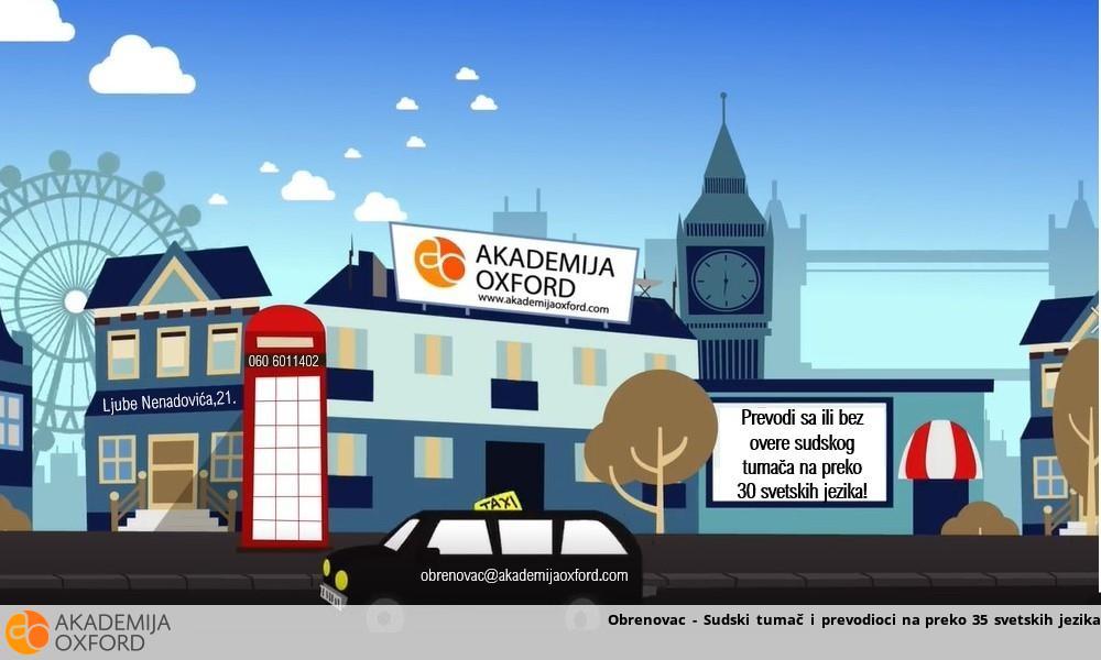 Obrenovac - Sudski tumač i prevodioci na preko 35 svetskih jezika