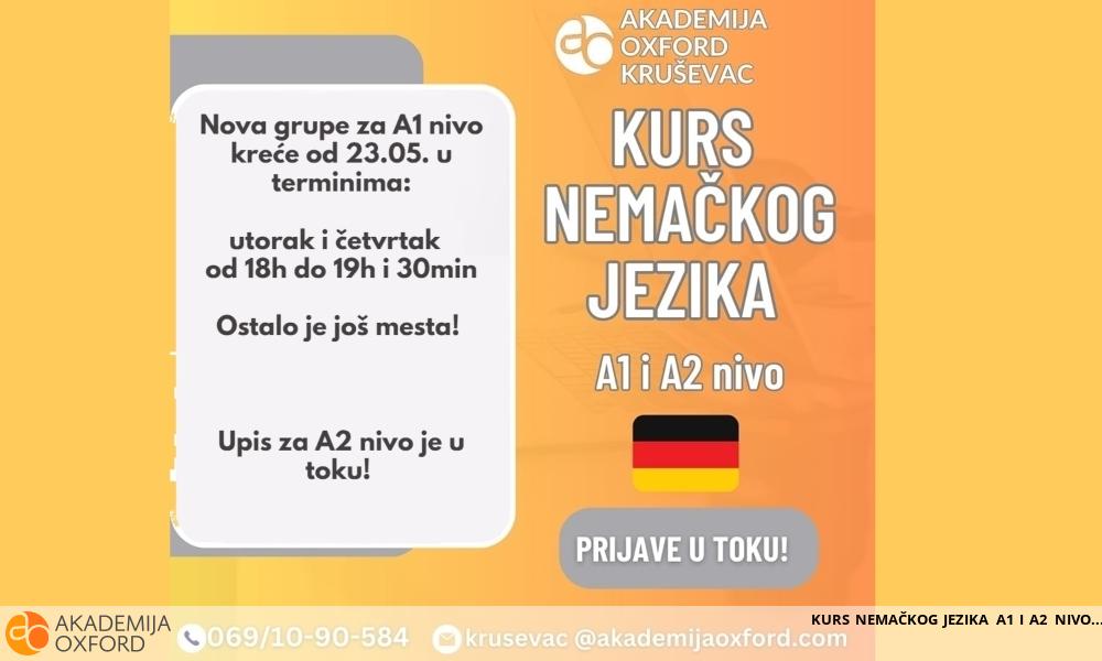 KRUŠEVAC - KURS NEMAČKOG JEZIKA A1 I A2 NIVO KRUŠEVAC - KURS NEMAČKOG JEZIKA A1 I A2 NIVO