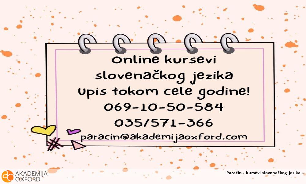 Paraćin - kursevi slovenačkog jezika Paraćin - kursevi slovenačkog jezika