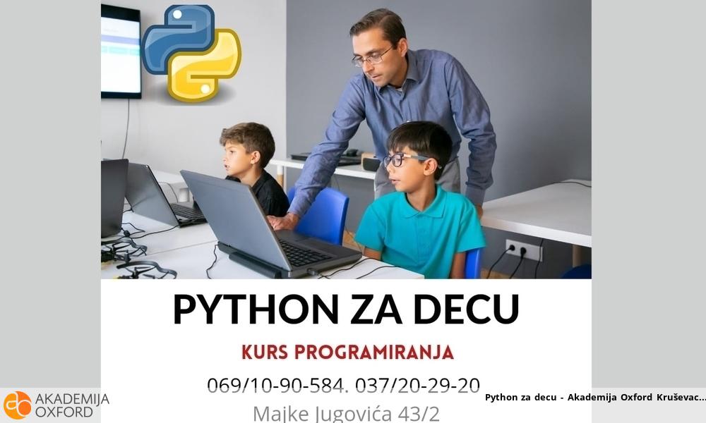Python za decu - Akademija Oxford Kruševac Python za decu - Akademija Oxford Kruševac