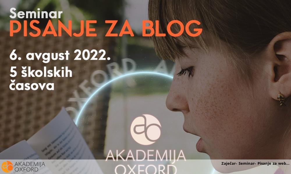 Zaječar- Seminar- Pisanje za web Zaječar- Seminar- Pisanje za web